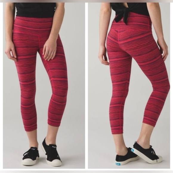 Lululemon Wunder Under Crop (Hi-Rise) Cyber Boom Juice Alarming Size 6 - Picture 1 of 8